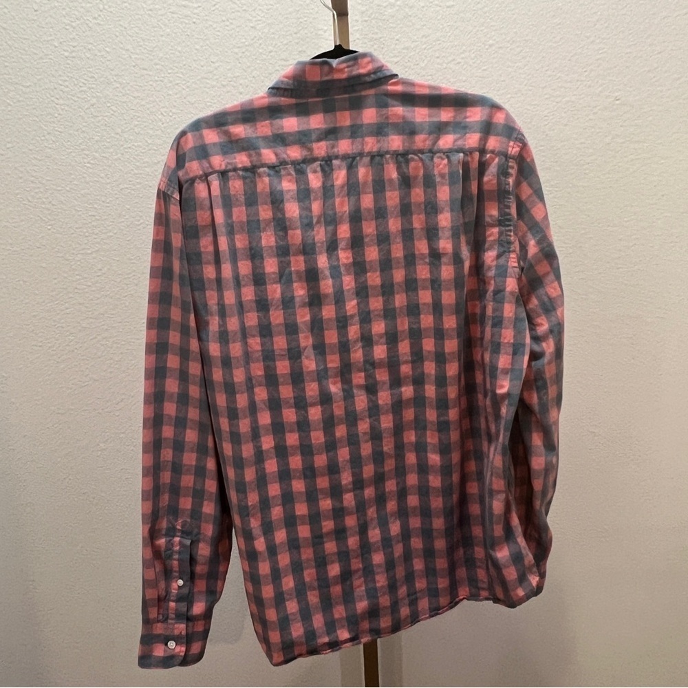 J. Crew Salmon & Blue Plaid Shirt Button Down Slim XL - Picture 5 of 5